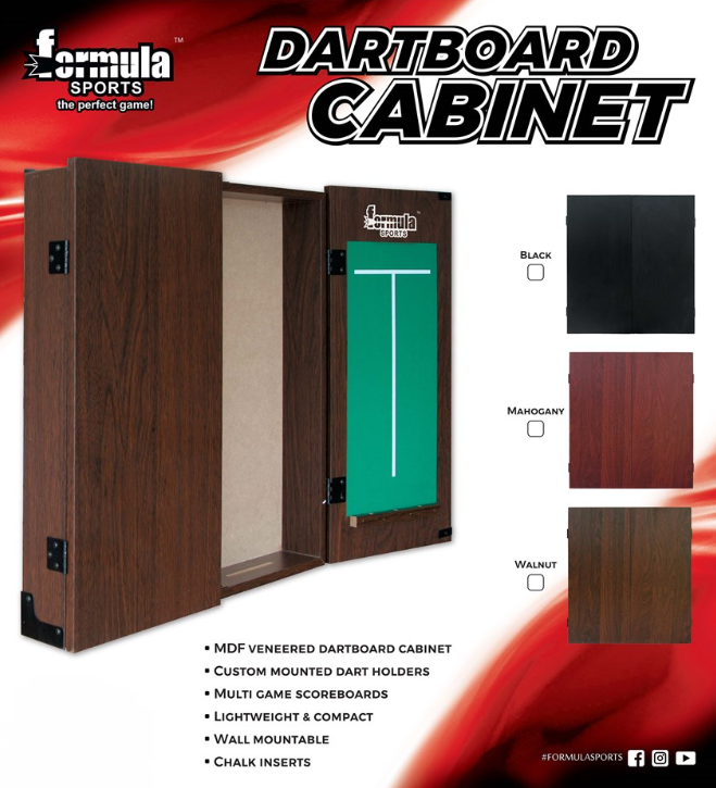 Formula Sports Plain MDF Dartboard Cabinet – Walnut