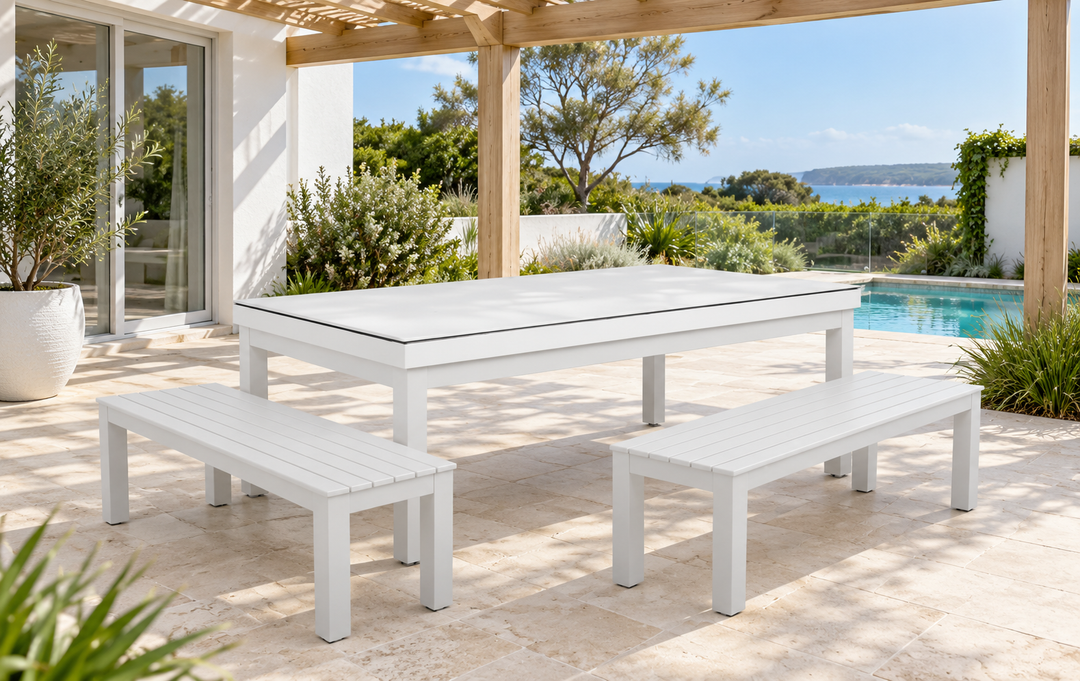 Mirage Outdoor Pool Table Dining Options – Dining Top & Bench Seats