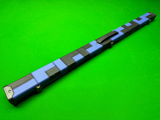 Leatherette Cue Case Blue and Black Patch