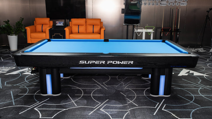 SUPER POWER Blue Phantom 9ft Tournament Pool Table