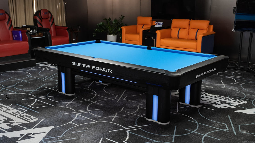 SUPER POWER Blue Phantom 9ft Tournament Pool Table