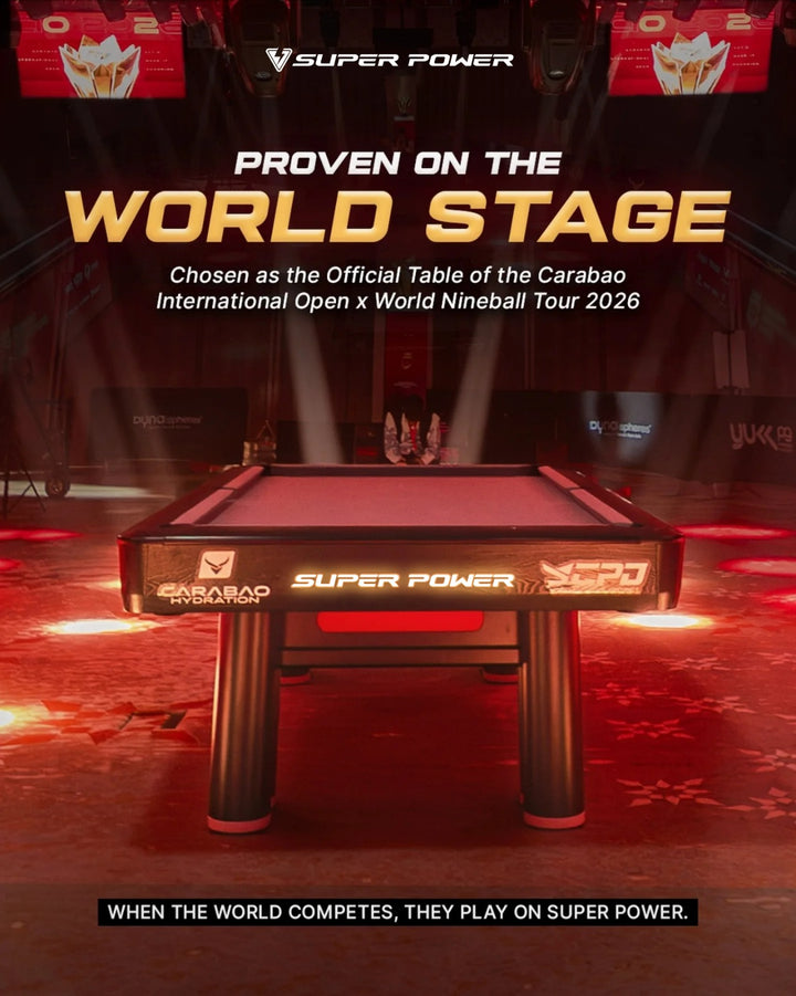 SUPER POWER Red Phantom 9ft Tournament Pool Table