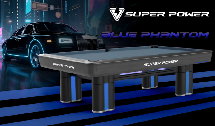 SUPER POWER Blue Phantom 9ft Tournament Pool Table