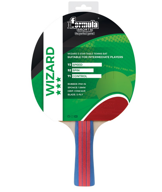Formula Sports Wizard 3 Star Table Tennis Bat | The Snooker Shop
